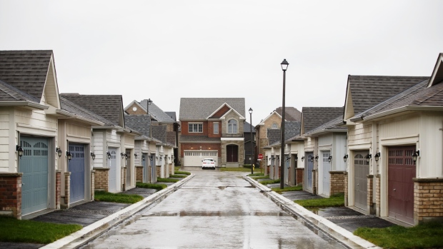 New homes stand in East Gwillimbury, Ontario, Canada, on Friday, Nov. 2, 2018. STCA Canada is scheduled to release new housing price figures on Dec. 13. 