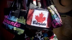Bags are displayed for sale at a tourist shop in Toronto, Ontario, Canada, on Wednesday, June 29, 20