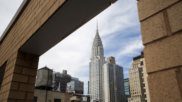 The Chrysler Building is seen from the rooftop of the AKA United Nations building in New York. 