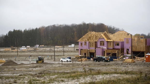 Construction can be seen on mostly undeveloped land in East Gwillimbury, outside of Toronto, Ontario, Canada, Friday, Nov. 2, 2018. STCA Canada is scheduled to release new housing price figures on Dec. 13. 