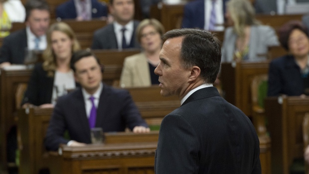 Finance Minister Bill Morneau delivers the federal budget in the House of Commons in Ottawa