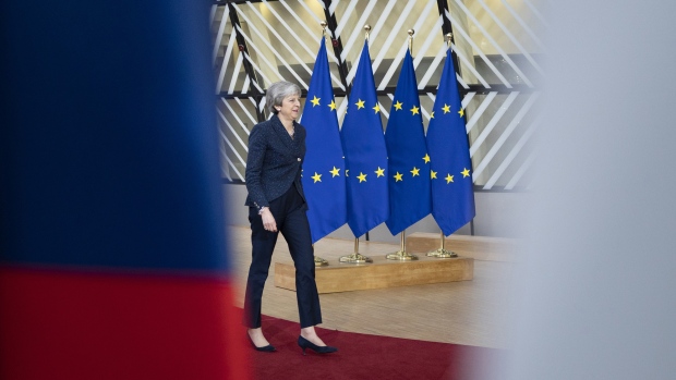 Theresa May in Brussels on March 21. Bloomberg/Jasper Juinen