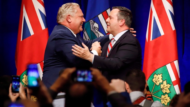 Ontario Premier Doug Ford, left, and United Conservative Leader Jason Kenney 