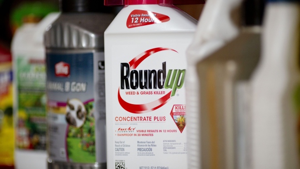 A bottle of Bayer Roundup brand weedkiller 
