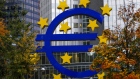 The euro sign sculpture stands outside the former European Central Bank (ECB) headquarters in Frankfurt, Germany, on Monday, Oct. 21, 2019. U.K. Prime Minister Boris Johnson is making a fresh bid to deliver on his promise to take Britain out of the European Union on Oct. 31 amid mounting optimism that he now has the backing to get his deal through Parliament. 