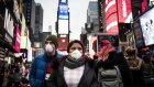 Pedestrians wearing protective masks walk through Times Square in New York yesterday. Click here for an exclusive look at the fierce fight that unfolded in the Oval Office ahead of Trump’s virus speech and here for more of Bloomberg’s most compelling political images from the past week. Photographer: Mark Kauzlarich/Bloomberg