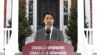 Justin Trudeau, Canada's prime minister, speaks during a news conference outside Rideau Cottage in Ottawa, Ontario, Canada, on Wednesday, April 29, 2020. Trudeau said that the government will do what's needed to protect supply chains. Photographer: David Kawai/Bloomberg