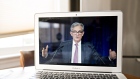 Jerome Powell speaks during a virtual news conference on April 29. Photographer: Andrew Harrer/Bloomberg