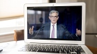 Jerome Powell during a virtual news conference. Bloomberg/Andrew Harrer