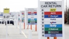 Signage directs motorists to car return locations at a Hertz Global Holdings Inc. rental lot at Louisville International Airport (SDF) in Louisville, Kentucky, U.S., on Tuesday, Feb. 19, 2019. Hertz is scheduled to release earnings figures on February 25. Photographer: Luke Sharrett/Bloomberg