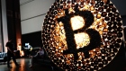 A illuminated Bitcoin icon during NFT LA in Los Angeles, California, U.S., on Tuesday, March 29, 2022. Bing Guan/Bloomberg