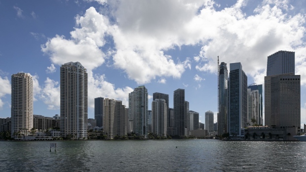 The downtown skyline in Miami, Florida, US, on Wednesday, July 20, 2022. Ken Griffin's plans to shift Citadel's headquarters to Miami from Chicago gained momentum months ago with a record-breaking acquisition on the South Florida waterfront. Photographer: Eva Marie Uzcategui/Bloomberg