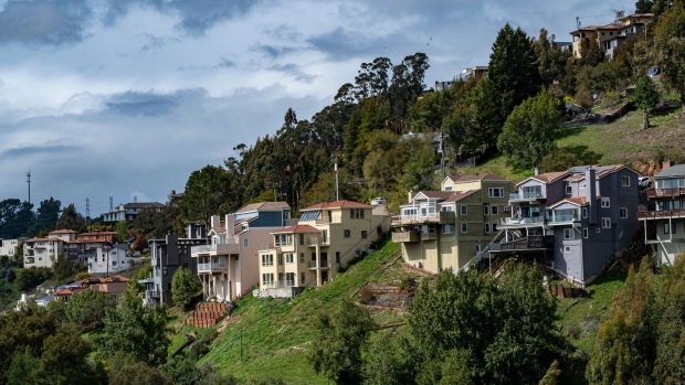 Homes in Oakland, California, US, on Thursday, March 28, 2024. US home insurance rates are expected to reach a record high this year, with the biggest increases occurring in states prone to severe weather events, according to a new analysis. Photographer: David Paul Morris/Bloomberg