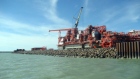 The Kashagan oil drilling project, operated by the North Caspian Operating Co., (NCOC), is seen on the man-made island in the Caspian Sea, of the coast of Kazakhstan, on Tuesday, Oct. 11, 2011. After 11 years and $39 billion of investment, Exxon Mobil Corp., Royal Dutch Shell Plc and their partners have yet to sell a drop of oil from what was touted as the world's biggest discovery in four decades. Photographer: Nariman Gizitdinov/Bloomberg