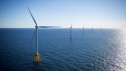 The Ørsted Block Island Wind Farm in the water off Block Island, Rhode Island, U.S., on Wednesday, Sept, 14, 2016. The installation of five 6-megawatt offshore-wind turbines at the Block Island project gives turbine supplier GE-Alstom first-mover advantage in the U.S. over its rivals Siemens and MHI-Vestas. Photographer: Eric Thayer/Bloomberg