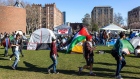 Demonstrators at a protest encampment on MIT campus on April 22.