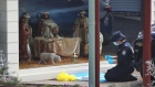 A member of NSW Forensic police at Christ The Good Shepherd Church in the suburb of Wakeley on April 16.