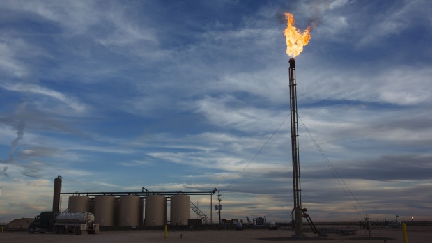 <p>A gas flare burns at a Matador site in the Permian Basin area of Loving County, Texas.</p>