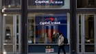 <p>A Capital One bank branch in New York.</p>