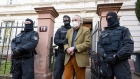 Police escort Heinrich XIII from his home in Frankfurt in 2022. Photographer: Boris Roessler/picture alliance/Getty Images