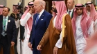 Joe Biden and Mohammed bin Salman in Jeddah, Saudi Arabia in July 2022. Photographer: Mandel Ngan/AFP/Getty Images