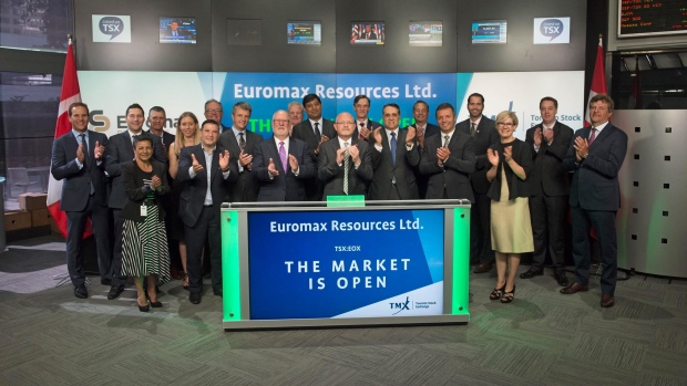 Euromax Resources board members and dignitaries open the market on July 22, 2016