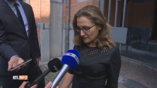 International Trade Minister Chrystia Freeland on the sidelines of CETA talks
