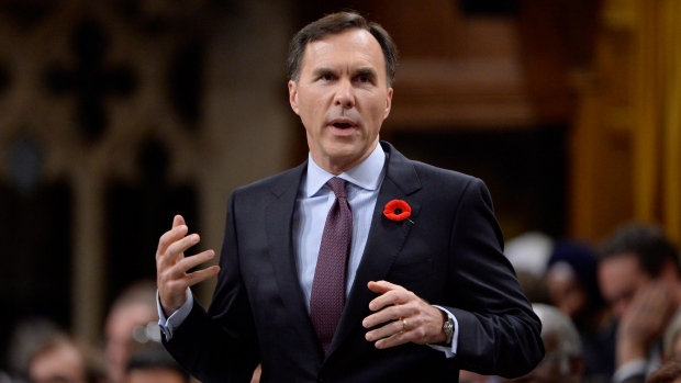 Finance Minister Bill Morneau delivers fiscal update in the House of Commons on Nov. 1, 2016