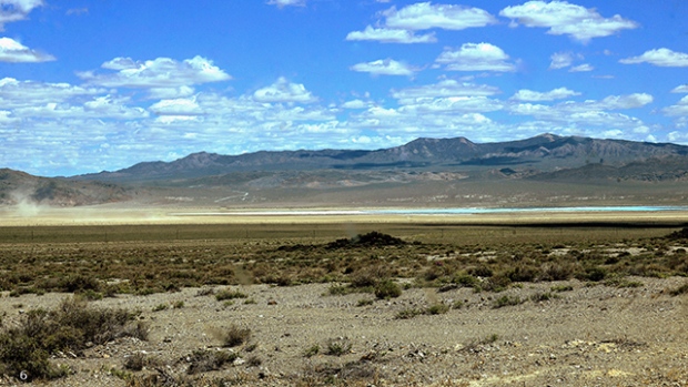 Clayton Valley, Nevada, with Silver Peak mine in the background