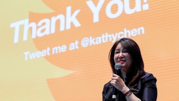 Kathy Chen speaks at a forum in Shanghai, October 18, 2016.