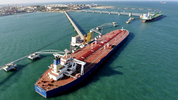 A general view of a crude oil importing port in Qingdao, Shandong province in 2008
