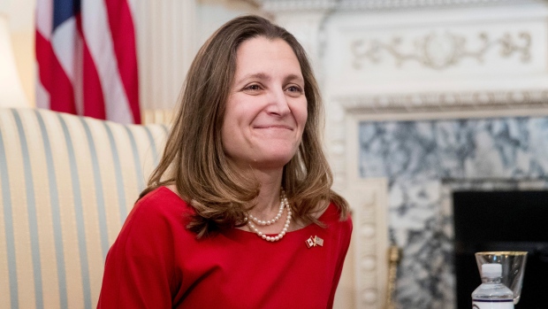 Canadian Foreign Affairs Minister Chrystia Freeland meets with Secretary of State Rex Tillerson