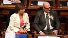 B.C. Finance Minister Michael de Jong, and Premier Christy Clark in the Legislative Assembly