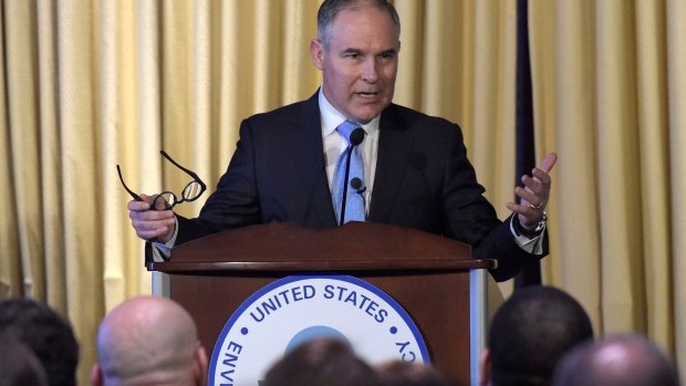 Environmental Protection Agency (EPA) Administrator Scott Pruitt speaks in Washington