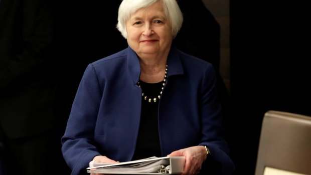 Federal Reserve Chair Janet Yellen at news conference after a two-day FOMC meeting March 15, 2017. 