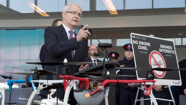 Transport Minister Marc Garneau announces new safety restrictions on recreational drones