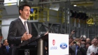 Justin Trudeau speaks at the Ford Essex Engine Plant in Windsor, Ont. on Thursday, March 30, 2017. 