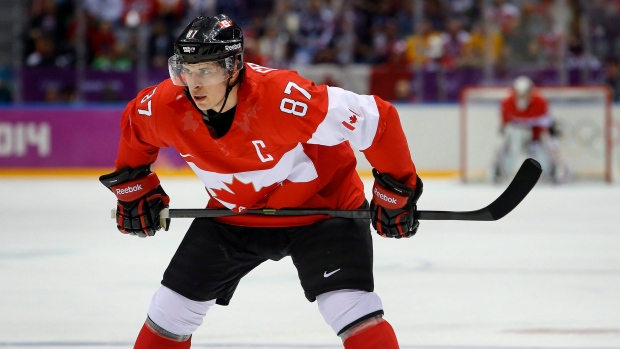 Sidney Crosby represents Canada at the 2014 Sochi Winter Olympics