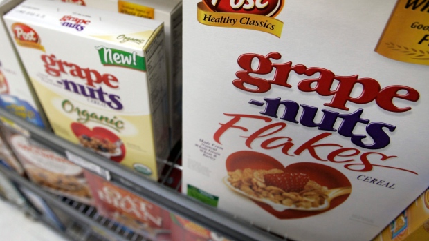 Grape-nuts flakes are seen on display at a grocery store in Palo Alto, Calif. 