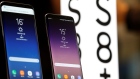 Samsung's Galaxy S8 and S8+ on display at its store in Seoul, South Korea