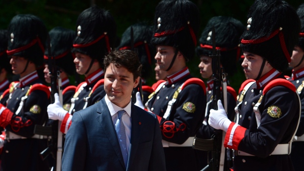 Prime Minister Justin Trudeau arrives at Villa Madama in Rome, Italy on Tuesday, May 30, 2017. 