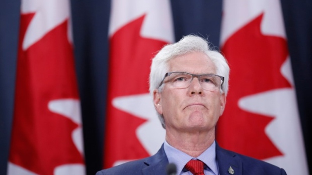 Canada's Natural Resources Minister Jim Carr takes part in a news conference in Ottawa, Ontario