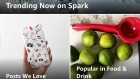 This screen grab shows Amazon's new "social network," Amazon Spark, displayed on an iPhone