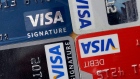Visa  credit and debit cards are seen in Baltimore. 