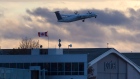 A Porter Airlines jet takes off at Toronto's Billy Bishop airport