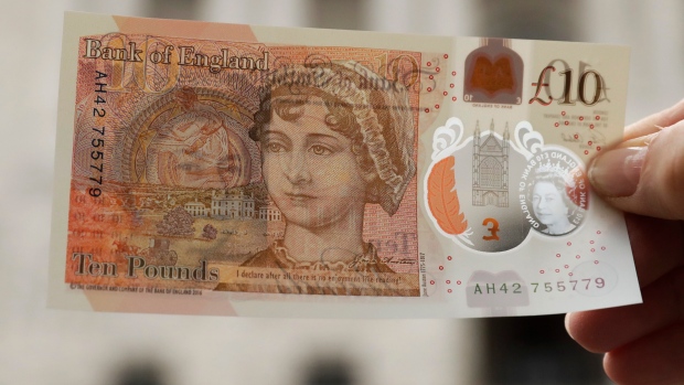 British U.K. banknote 10 pound note tenner Jane Austen