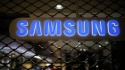 The logo of Samsung Electronics is seen at its office building in Seoul, South Korea