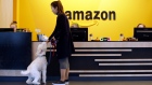 Amazon office in Seattle employee feeds her dog
