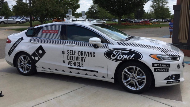 Ford Domino's Pizza self-driving delivery car