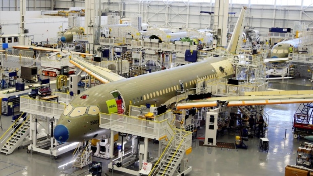 Bombardier's CSeries aircrafts are assembled in their plant in Mirabel, Quebec, Canada.